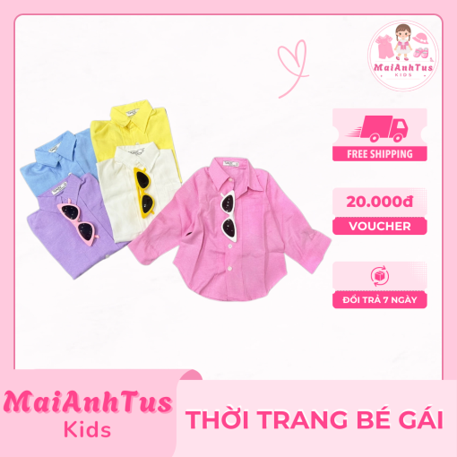 Áo sơ mi vải OXFORD cho bé gái - Áo sơ mi cho bé gái - Thời trang bé gái MaiAnhTus Kids - Hình ảnh 2