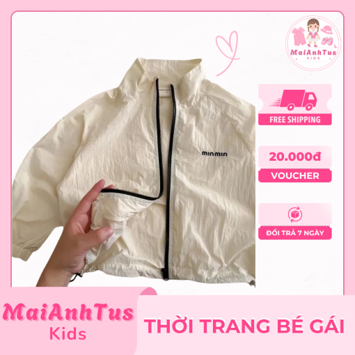 Áo khoác dài tay cho bé gái - Áo khoác màu trơn cho bé gái - Thời trang bé gái MaiAnhTus Kids - Hình ảnh 2
