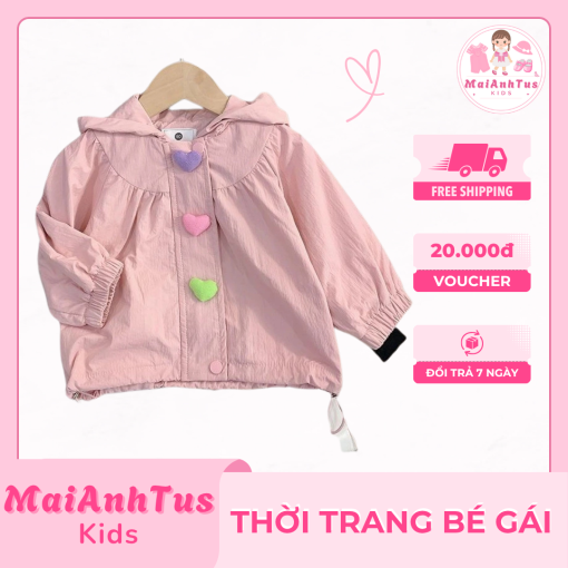 Áo khoác xuân thu phong cách mới cho bé gái - Áo khoác có mũ cho bé gái - Thời trang bé gái MaiAnhTus Kids - Hình ảnh 3