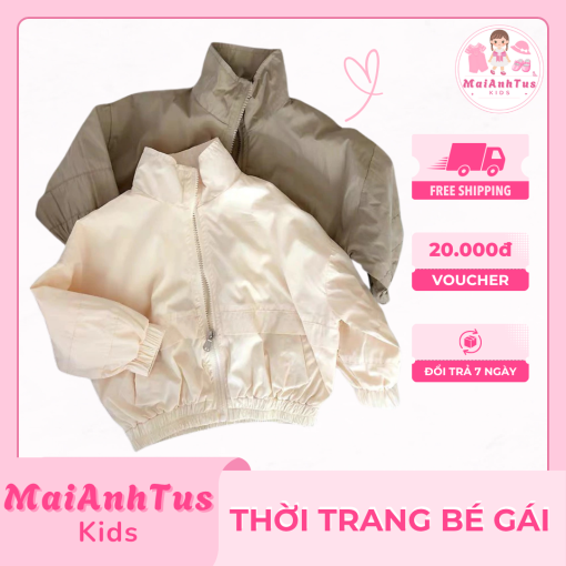 Áo khoác gió phong cách Hàn Quốc cho bé gái - Áo khoác gió 2 lớp cho bé gái - Thời trang bé gái MaiAnhTus Kids - Hình ảnh 5