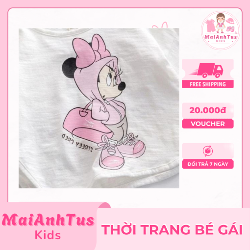 Áo thun cotton dài tay cho bé gái - Áo thun dài tay in hoạt hình cho bé gái - MaiAnhTus Kids - Hình ảnh 4