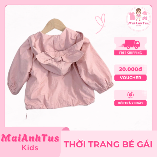 Áo khoác xuân thu phong cách mới cho bé gái - Áo khoác có mũ cho bé gái - Thời trang bé gái MaiAnhTus Kids - Hình ảnh 4