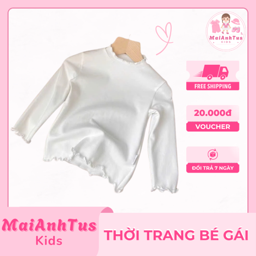 Áo tăm lạnh cho bé gái - Áo dài tay mềm mịn cho bé gái - Thời trang bé gái MaiAnhTus Kids - Hình ảnh 4