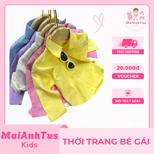 Áo sơ mi vải OXFORD cho bé gái - Áo sơ mi cho bé gái - Thời trang bé gái MaiAnhTus Kids - Hình ảnh 4