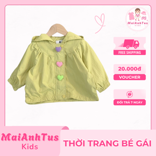 Áo khoác xuân thu phong cách mới cho bé gái - Áo khoác có mũ cho bé gái - Thời trang bé gái MaiAnhTus Kids - Hình ảnh 5