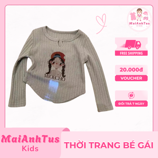 Áo dài tay mùa thu cho bé gái - Áo dài tay phong cách Hàn Quốc cho bé gái - Thời trang bé gái MaiAnhTus Kids - Hình ảnh 4