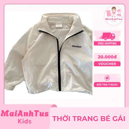 Áo khoác dài tay cho bé gái - Áo khoác màu trơn cho bé gái - Thời trang bé gái MaiAnhTus Kids - Hình ảnh 4