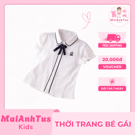 Áo sơ mi ngắn tay cho bé gái - Áo sơ mi phong cách mới cho bé gái - Thời trang bé gái MaiAnhTus Kids - Hình ảnh 5