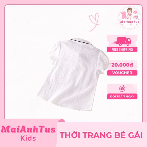 Áo sơ mi ngắn tay cho bé gái - Áo sơ mi phong cách mới cho bé gái - Thời trang bé gái MaiAnhTus Kids - Hình ảnh 6