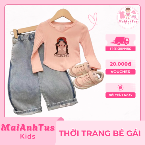 Áo dài tay mùa thu cho bé gái - Áo dài tay phong cách Hàn Quốc cho bé gái - Thời trang bé gái MaiAnhTus Kids - Hình ảnh 7