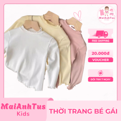 Áo tăm lạnh cho bé gái - Áo dài tay mềm mịn cho bé gái - Thời trang bé gái MaiAnhTus Kids